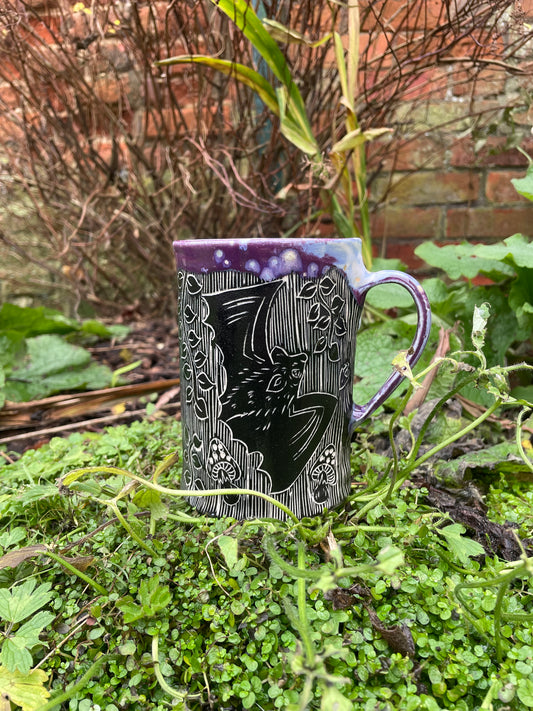 Large Bat Mug in Purple