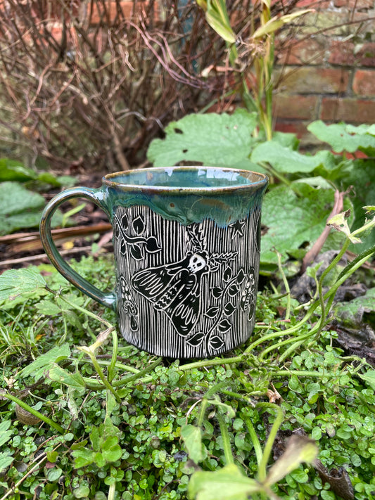 Large Death's-Head Hawkmoth Mug in Green