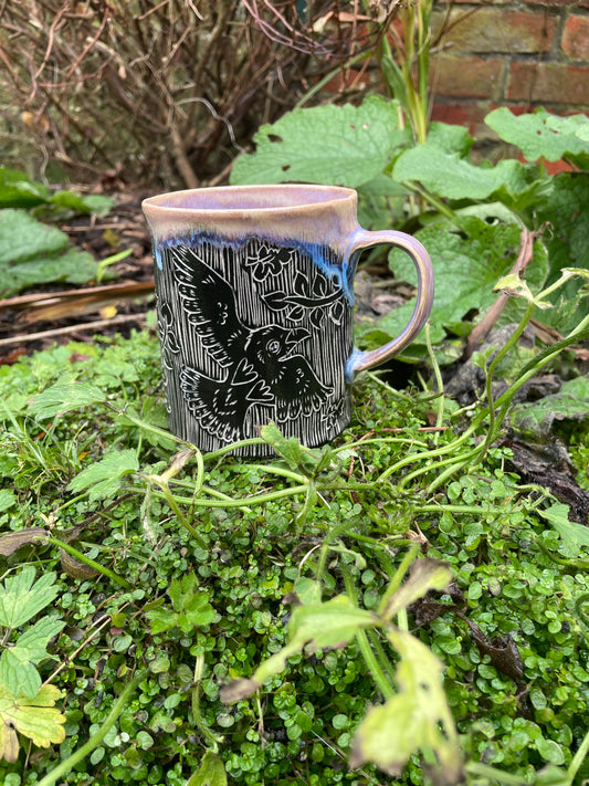 Medium Crow Mug in Lilac