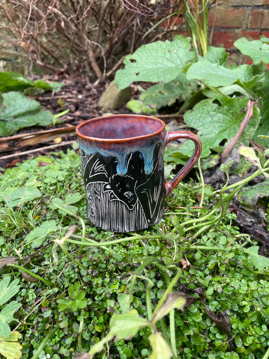 Bat Mug in Plum