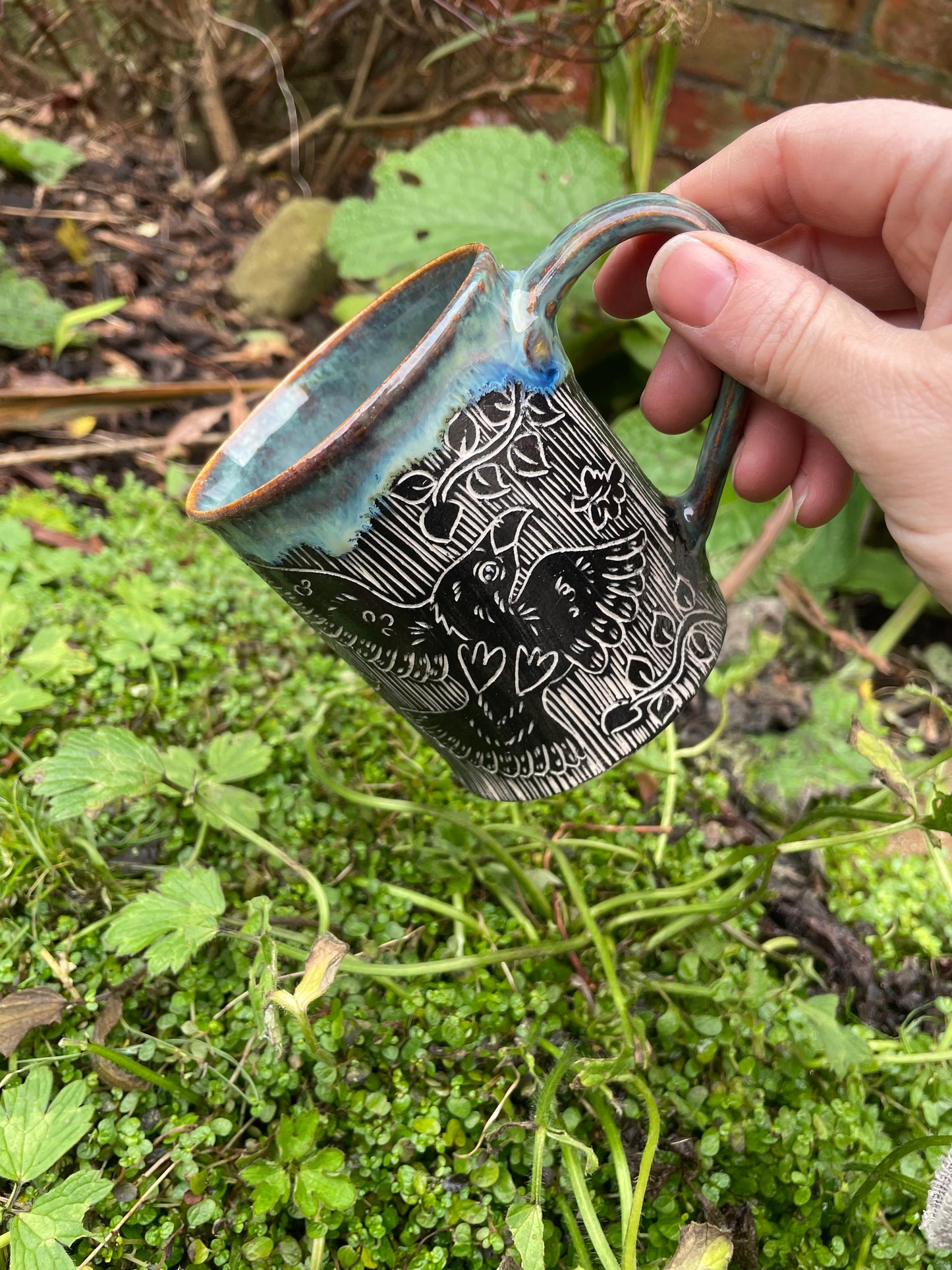 Crow Mug in Blue