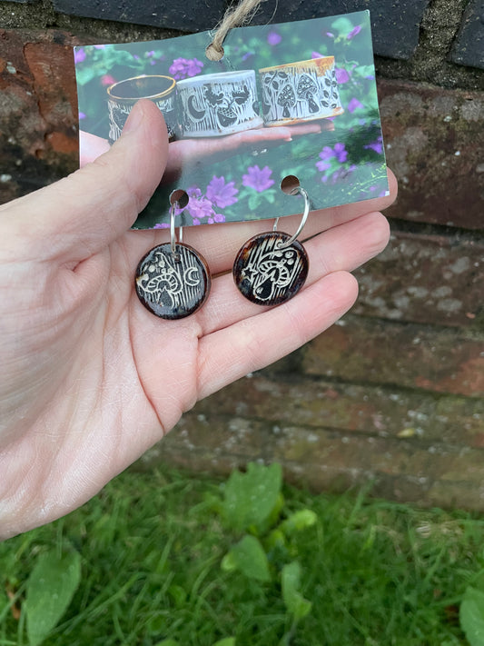 Mushroom Earrings in Red