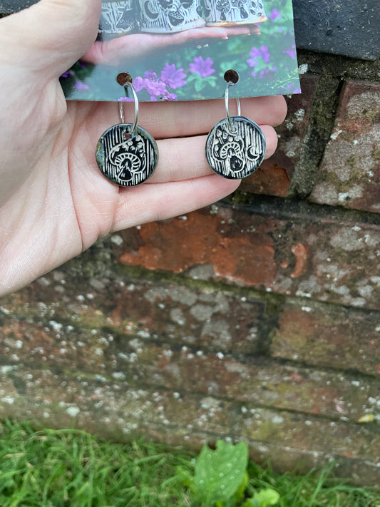 Mushroom Earrings in Green